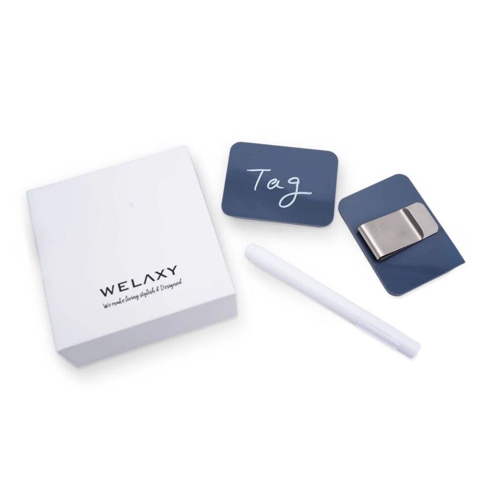 Welaxy Organizing Label Tags Gray Reusable Storage Bin Labels 2 Pack Large